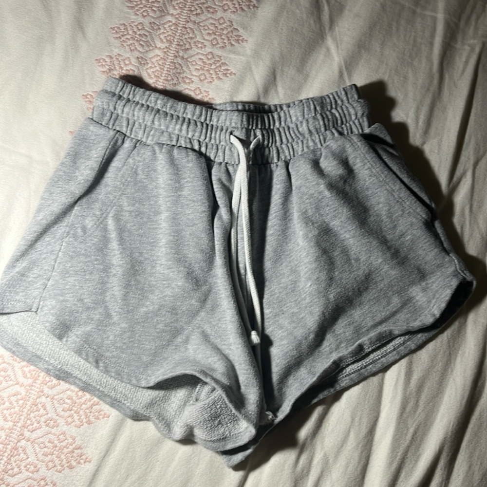 Sweat pants material shorts! I’ve worn these probably over 10 times!